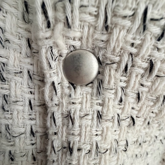Zara Textured Cream Tweed Long Sleeve Overshirt/Jacket “Shacket” Size M - Picture 10 of 16